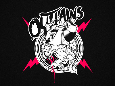 Rise of the Outlaws bird bone graffiti lightning love army marker outlaw skull smoke