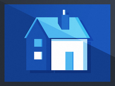 Simple House animation blue box drop house shadow simple