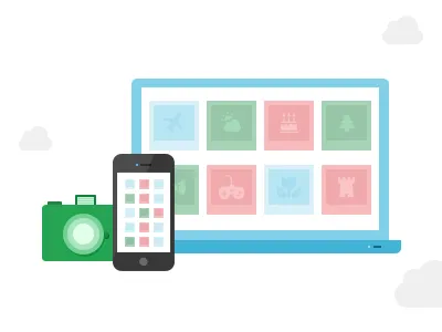 Is this cool? camera cloud flat icon icons iphone macbook pictures