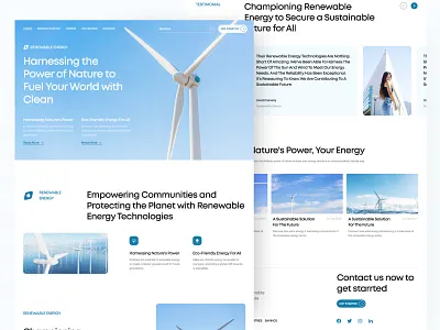 Renewable Energy - Website electric energy ev future green landing page renewable energy sollar ui uiux web website