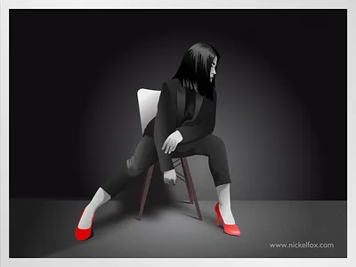 Bold & Poised: Woman in Red Heels 3d animation art black white branding color corporate design elegant exploration graphic design grayscale illustration minimal red heels style ui vector vibrant women