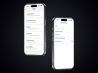 Daily UI #007 - Settings 100 day ui challenge clean design daily ui day 7 mobile app mobile ui security security settings settings ui ui challenge visual design