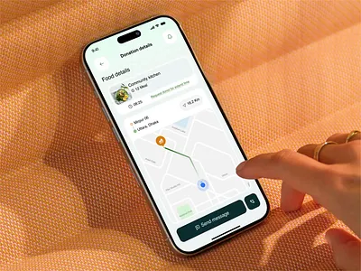 FUDO- Food Sharing Mobile App Donation Page Design | Fibo Studio charity community delivery details donation eco friendly fibo studio food food waste free helloshams map mobile app order sdgs sustainability tracking ui uiux user interface