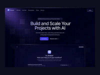Flow.ai Hero Section ai animation clean design figma hero mobile modern ui ux website