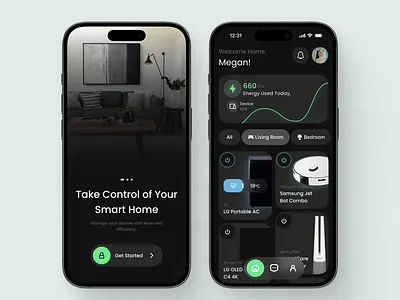Controlly – Smart Home App app design branding control app design design showcase graphic design home automation home control ios design minimal mobile app mobile design modern design smart home smart living tech design ui ui design ux ux design
