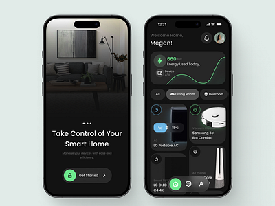 Controlly – Smart Home App app design branding control app design design showcase graphic design home automation home control ios design minimal mobile app mobile design modern design smart home smart living tech design ui ui design ux ux design