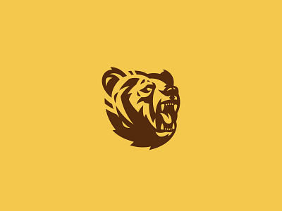 Fierce Roaring Bear Logo geometric animal design