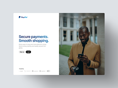 PayPal hero section redesign clean graphic design minimalist ui webdesign