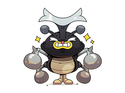 Rhino Beetle. 2d armour battle beetle bug cartoon character characterdesign illustration illustrator insect