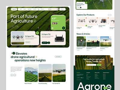 Agrone - Agriculture Drone Landing Page agriculture agriculture drone animation design drone farm farming graphic design homepage illustration landing page modern modern farm product design ui ui ux ux web design webdesign website