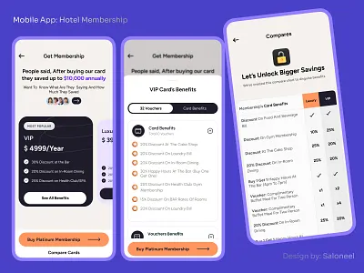 Buy membership flow for hotel app 2025 discount mobile app hotel app hotel membership app intuitive mobile ui membership membership plan ui mobile app mobile ui neel neel litoriya plan comparison ui saloneel saloni ui ux