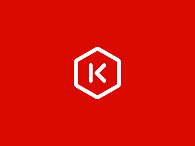 Six-Sided Scarlet Symbol branding geometric hexagon k kyle letter logo red