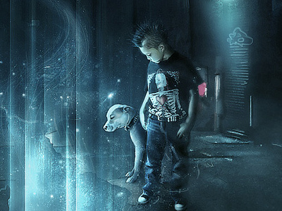 The Place blue boy dog energy green light place planet space sparkle