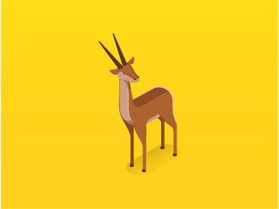 Springbok 3d animals dimension illustration isometric radio spot springbok vector wild