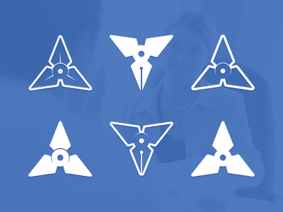 Ninja Star Exploration blade blue branding design logo icon logo logo design logo icon logo mark mark ninja ninja star pen pencil resume rough star icon star logo weapon writing