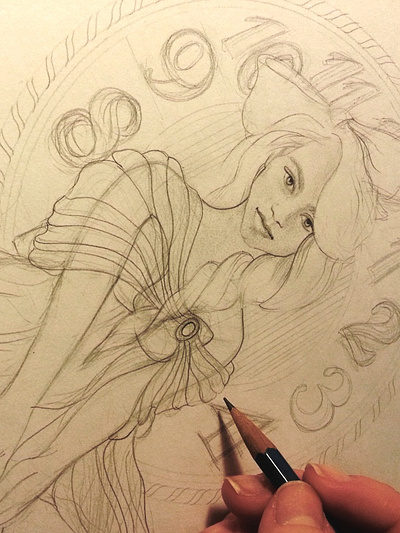 Dribbble drawing feminine girl illustration progress