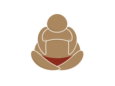 Budddha in Color brown buddha red logo zen