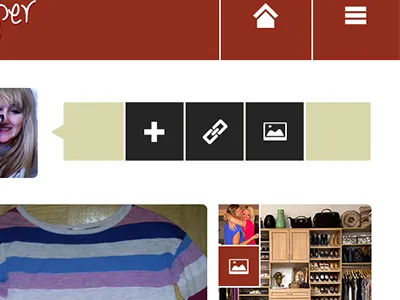 Post Control app beige maroon picture post profile ui upload