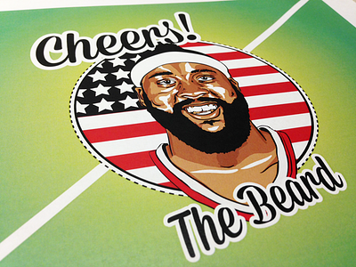 Harden Print all star american basketball beard cheers coaster fear harden icon illustration james logo nba player print rockets sports team usa