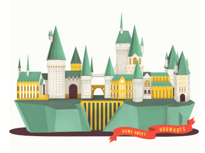 Pocket Hogwarts castle cute harry potter hogwarts illustration