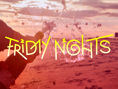 Friday Nights beach champagne explode friday gradient music nights spiral type vector