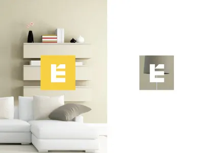 Branding Woodwork shop branding logo picth yellow