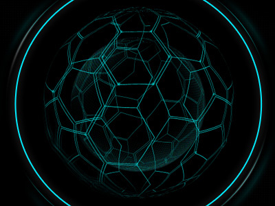 Space Orbs 1 abstract cyan orb