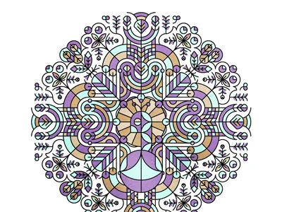 put a peacock on it. bird birds geometric lines pattern peacock