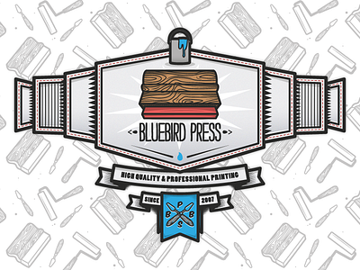 Bluebird Crest Wrap crest design illustration illustrator line print