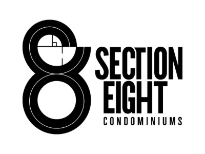 SectionEight Condos branding condos golden section identity logo vector illustration