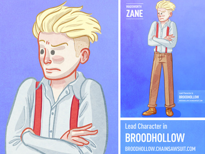 Wadsworth Zane from Broodhollow cartoon character comic fan art illustration wacom