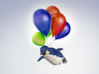 Flying Penguin 3d cinema4d