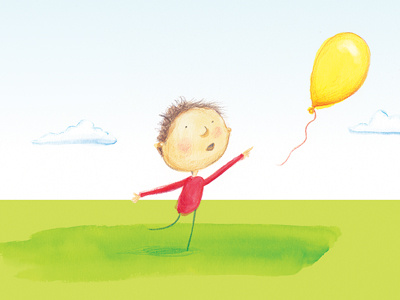 Balloon Cloud balloon boy character cloud digital pencil picture book watercolour