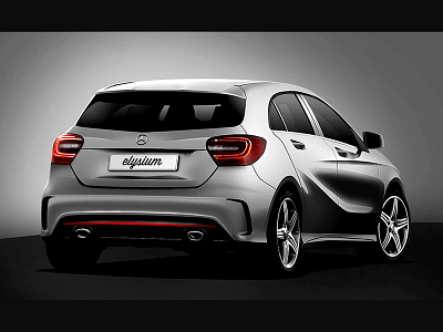Mercedes new a-class a class car illustration mercedes photoshop