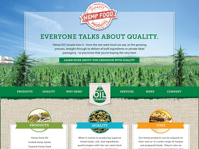 Hemp Oil Canada Website design green grid hemp nature photoshop texture web website