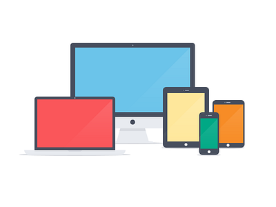 Apple devices - Flat icons (PSD) apple device flat icons imac ipad ipad mini iphone macbook simple