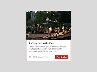 Event Card book calendar card clean date event media ui user interface
