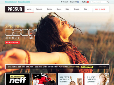 Pacsun Homepage Re Envisioning [2] ecommerce frontend layout pacsun ui web design website