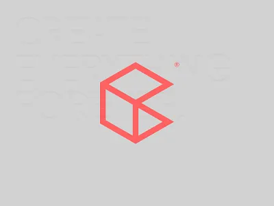 Create Everything Forever 3d c hexagon logo logotype minimal simple type