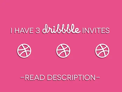 Three Dribbble Invites! dribbble dribbble invite giveaway pink