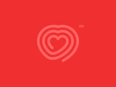 Infinite Love — Symbol heart logo love maze red symbol