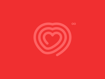 Infinite Love — Symbol heart logo love maze red symbol