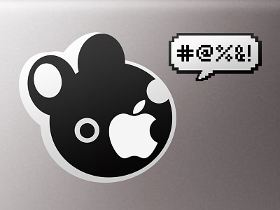 Crazy Rabbit decal apple crazy rabbit decal graphic design ipad iphone laptop mac smartphone sticker tablet vinyl