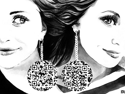 Olsen Twins QR Code Fashion Art 2d art artist ashley olsen code device fashion female icon illustration intriguing ipad iphone jewellery mary kate olsen meet obsession mobile olsen twin qr qr code quick response scan twin twins yiying lu yiyinglu