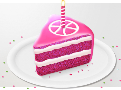 Cake For Dribbblers cake candle dribbble fire icon
