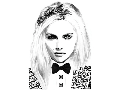 Andrej Pejic QR Code Fashion Art 2d andrej pejic art artist code device fashion female icon illustration intriguing ipad iphone jewellery meet obsession mobile qr qr code quick response scan yiying lu yiyinglu