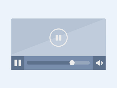 Video Player controls flat flat design icons kit minimal pause player simple ui video widget