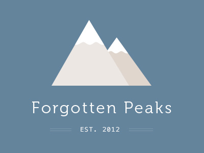 Forgotten Peaks blue branding flat mountains museo snow