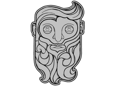 Face Vector character face lines smooth t shirt