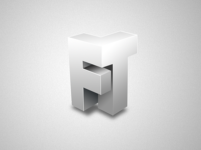 Fortool icon 3d icon block fortool ft gray icon inspiration letters logo typo